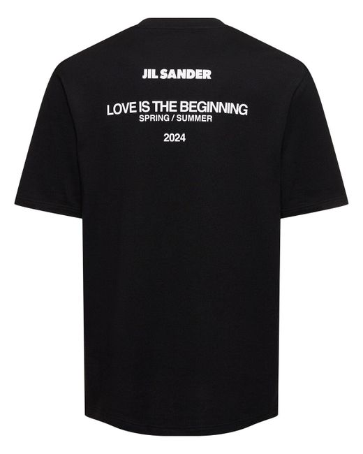 Jil Sander Black Cotton Jersey Long T-shirt for men