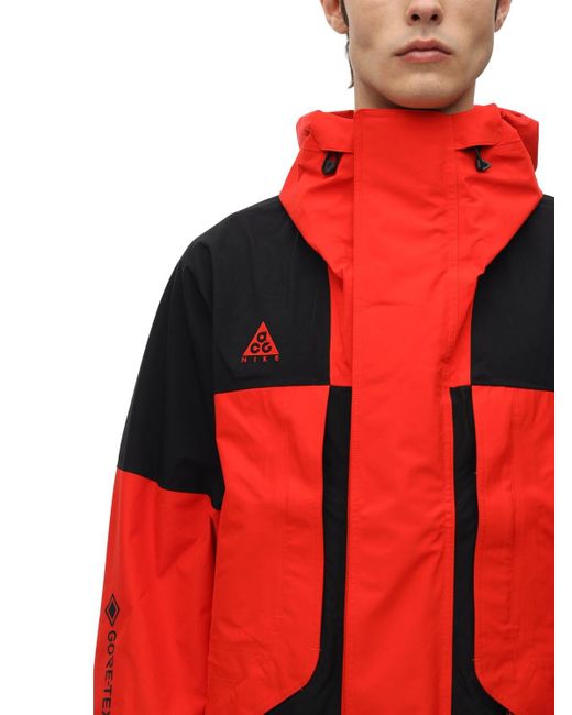 Nike Acg Goretex Hooded Jacket in Red for Men | Lyst