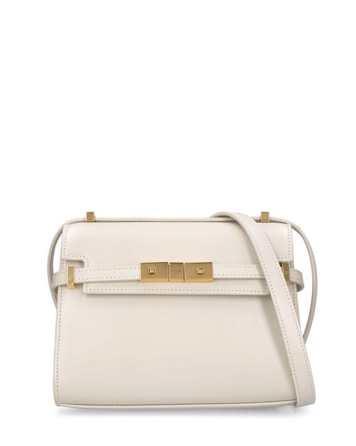 Saint Laurent Natural Mini Manhattan Leather Crossbody Bag