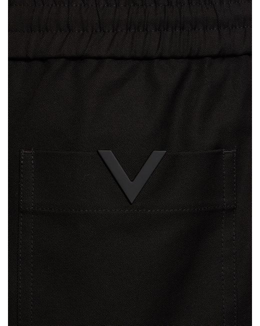 Valentino Black V Stretch Cotton Blend Drawstring Pants for men