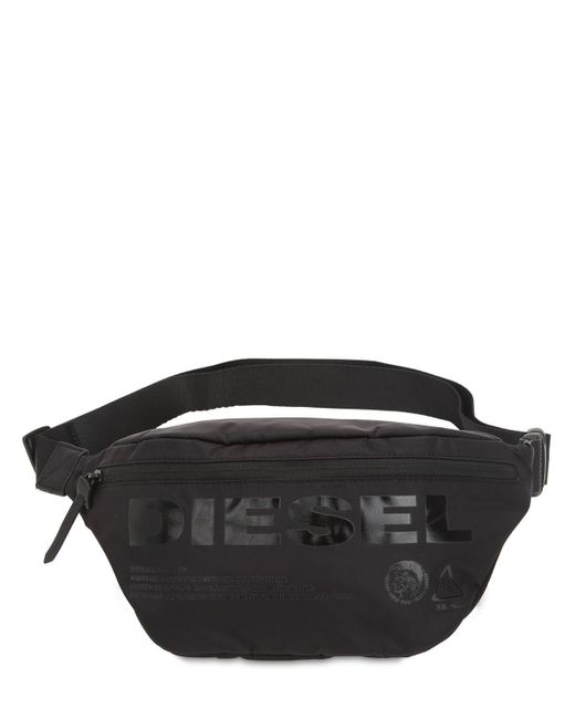 DIESEL Black F-suse Nylon Belt Bag for men
