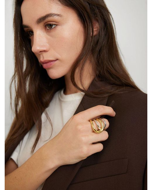 Charlotte Chesnais Bague Daisy ヴェルメイユ&シルバーリング Metallic