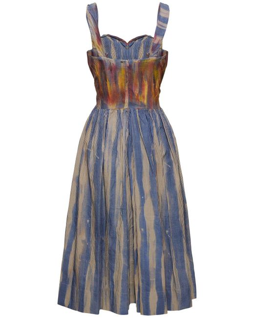 Vivienne Westwood Blue Kleid Aus Baumwollpopeline Mit Druck