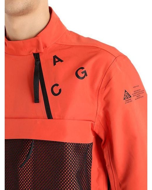 Nike Nikelab Acg Pullover Shell Jacket in Orange for Men Nike Nikelab Acg Pullover Shell Jacket in Orange for Men