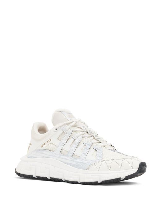 Versace White Leather Sneakers for men