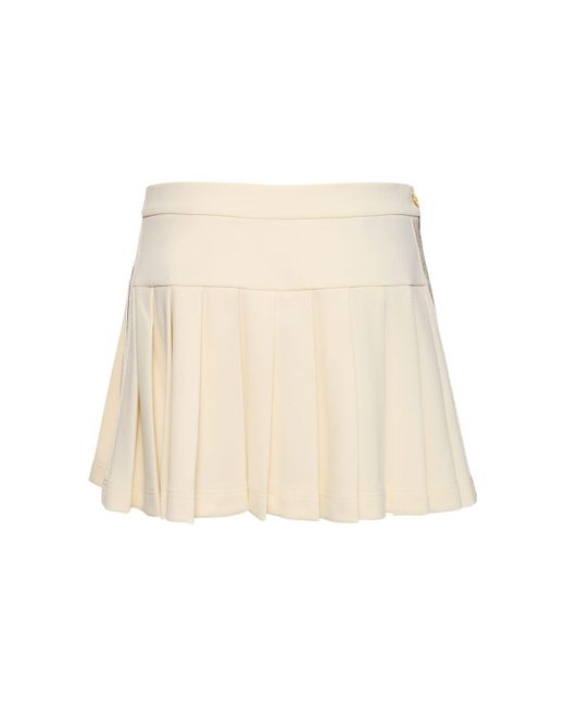 Palm Angels Natural Pleated Nylon Track Skirt