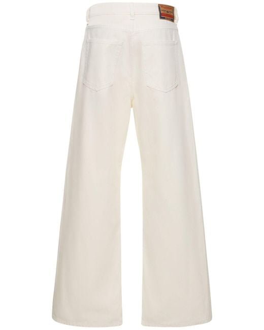 Jeans larghi vita bassa d-sire di DIESEL in White