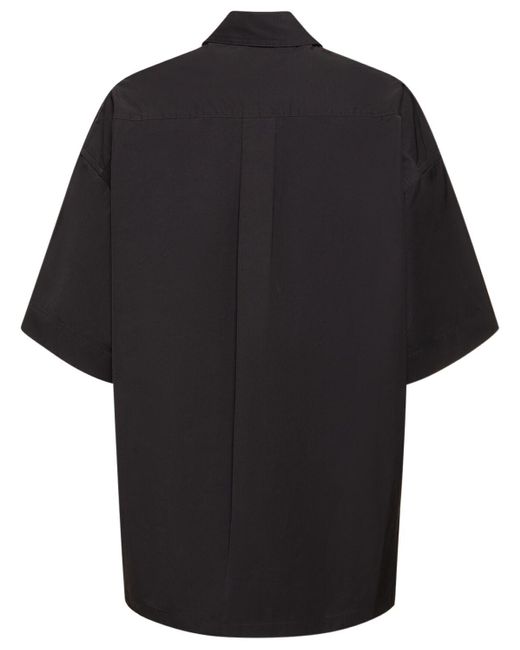 Alexander Wang Black Mini Cotton Shirt Dress W/ Leather Belt