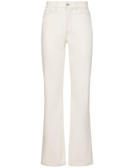 Jeans dritti vita alta 1977 in denim di Acne in White