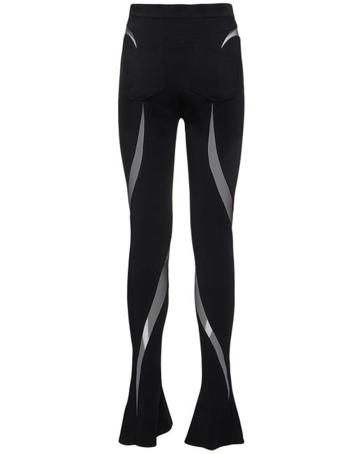 Mugler Black Kleid Aus Tüll Und Viskosekrepp