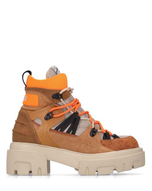 MSGM 60mm Suede Trekking Boots in Orange | Lyst
