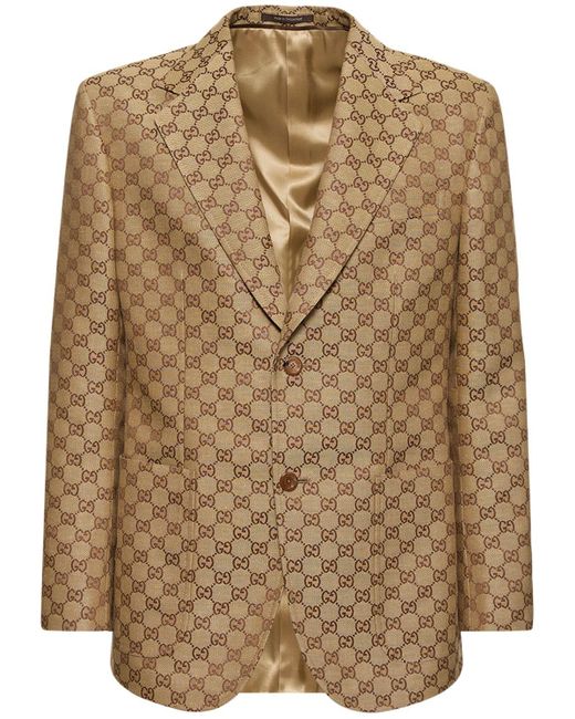 Gucci Natural Summer Gg Supreme Linen Blend Jacket for men