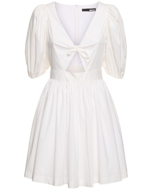 Robe courte en coton à manches bouffantes marie ROTATE BIRGER CHRISTENSEN en coloris White