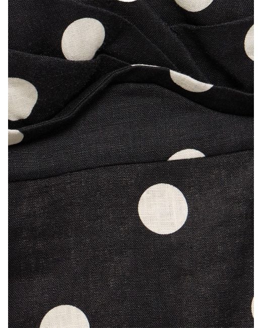 Zimmermann Black Crush Polka Dotted Linen Midi Dress