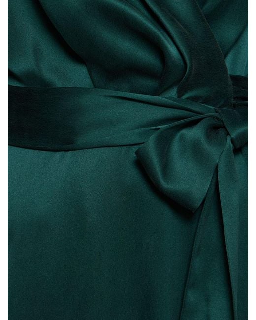 Robe portefeuille mi-longue en soie Zimmermann en coloris Green