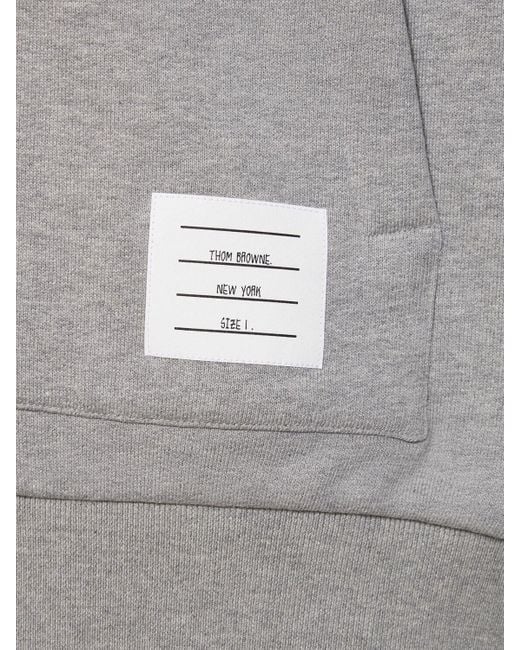 Sweat-shirt zippé en coton à capuche Thom Browne pour homme en coloris Gray