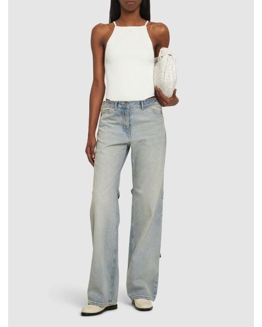 Courreges Gray Sailor Baggy Denim Cotton Jeans