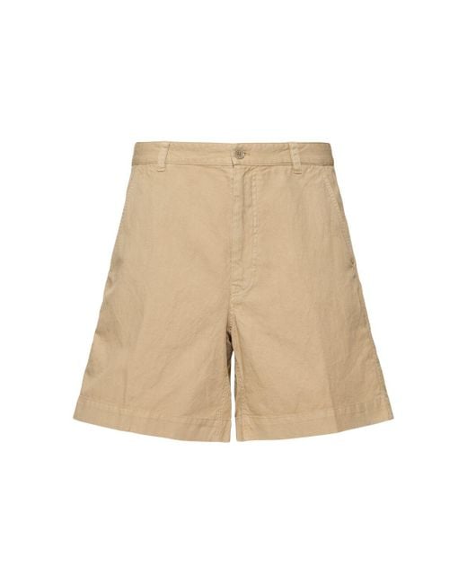 Hombre Shorts De Lino Y Algodón Teñido Aspesi de hombre de color Natural