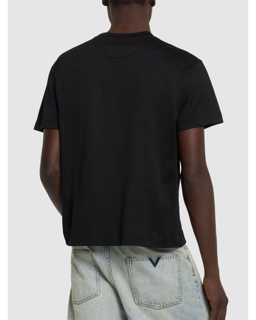 Camiseta de algodón Valentino de hombre de color Black