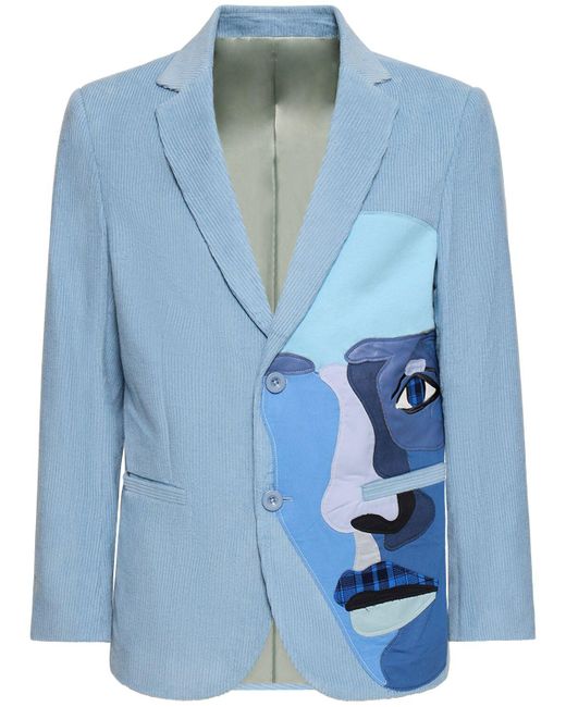 Kidsuper Blue Face Corduroy Suit Jacket for men