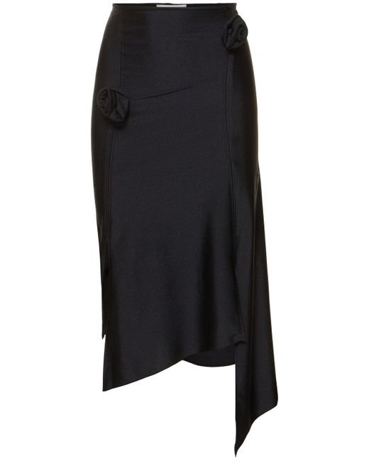 Coperni Black Flower Asymmetric Skirt