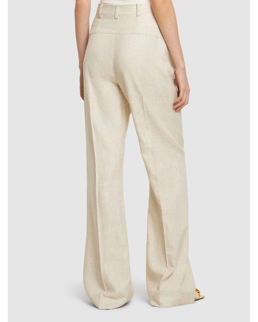 Jacquemus Natural Le Pantalon Sauge Linen Blend Pants