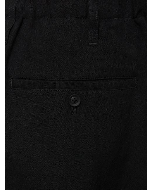 Yohji Yamamoto Black R-angel Printed Viscose & Linen Pants for men