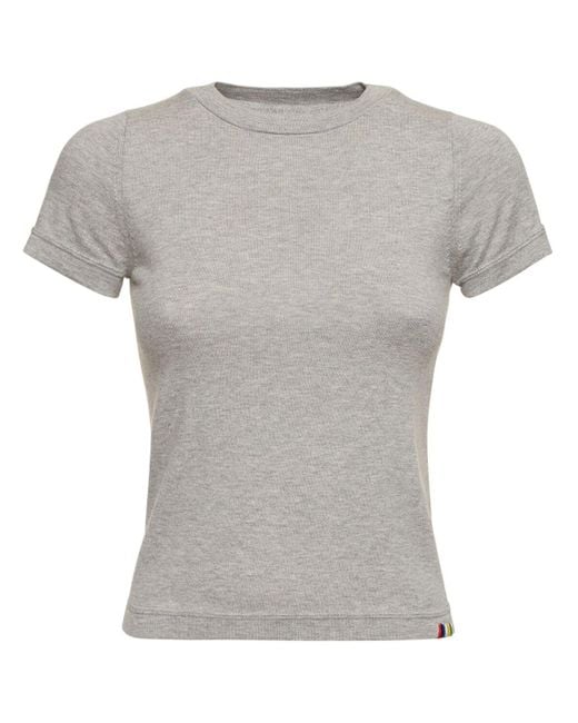 T-shirt america in cotone e cashmere di Extreme Cashmere in Gray