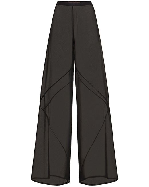 Rick Owens Black Farrah Sheer Bias Wide Pants