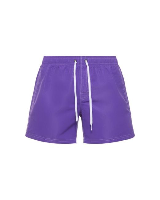 Sundek Purple Stretch Waist Nylon Swim Shorts for men