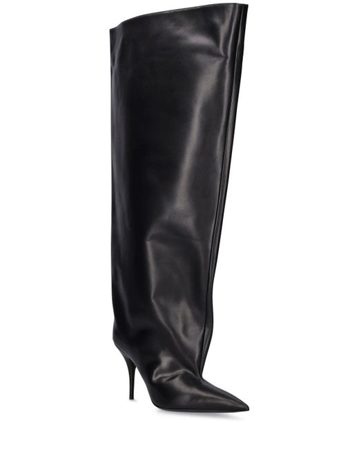 Balenciaga Gray 90Mm Waders Leather Boots