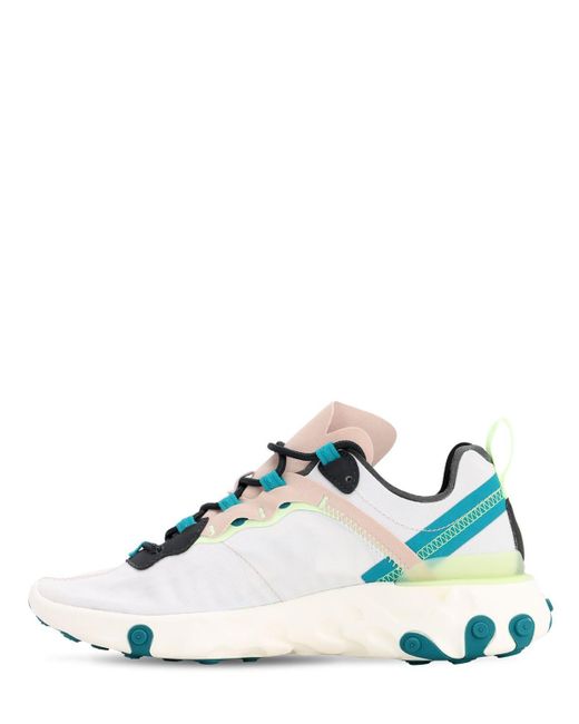 nike react element 55 taupe and neon green trainers