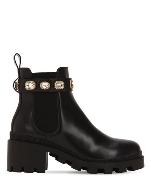 Gucci Leather Ankle Boot With Belt in Black - Save 65% - Lyst