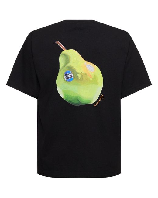 Burberry Black Fruit Printed Cotton T-shirt for men