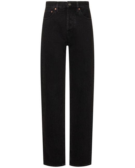 Gucci Black Denim Straight Jeans W/ Laser Detail Dark