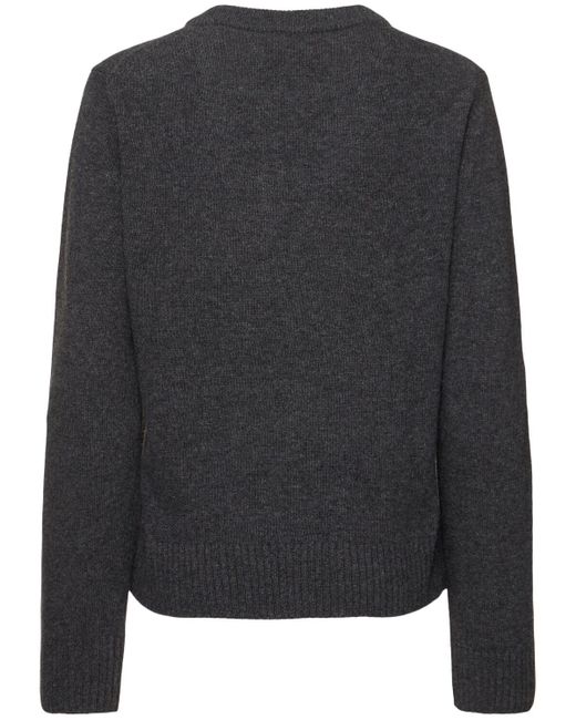 Ganni Black Wollmischpullover Mit Grafik