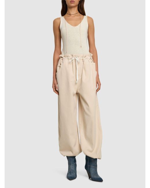 Pantalones con cintura elástica Isabel Marant de color Natural