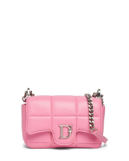 DSquared² Pink D2 Statet Soft Leather Crossbody Bag