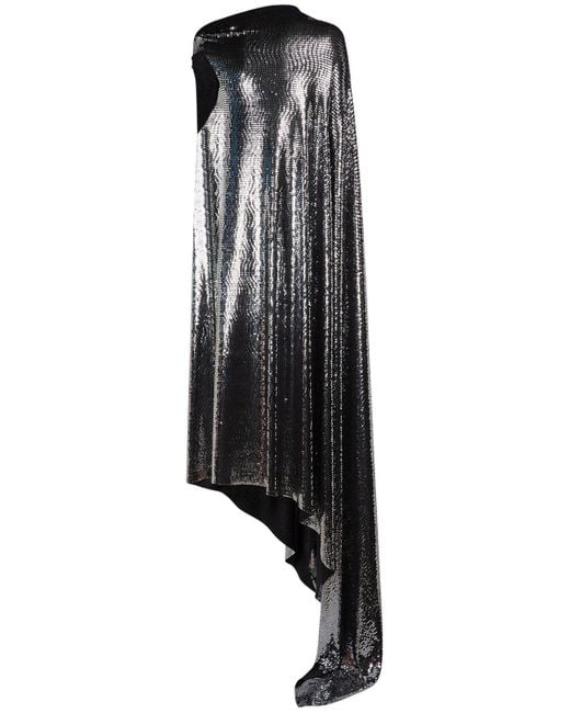 Balenciaga Black Metallic Jersey Gown