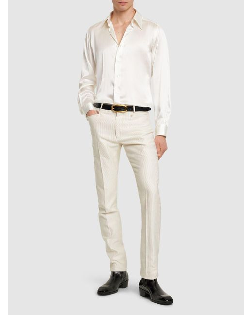 Tom Ford White Slim Silk Shirt for men