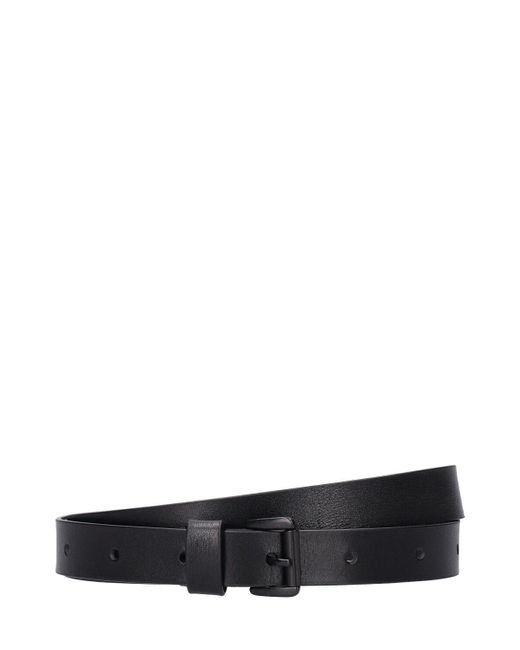 Ann Demeulemeester White Toca Single Leather Belt for men