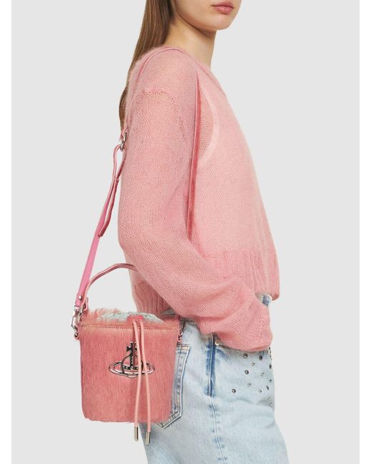 Vivienne Westwood Pink Daisy Ponyhair Bucket Bag