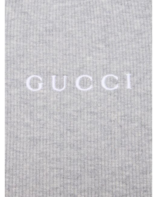 Gucci Gray Cotton Blend Tank Top W/ Web
