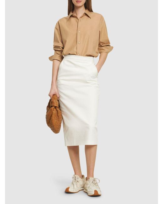Max Mara White Zulia Cotton Jersey Midi Skirt