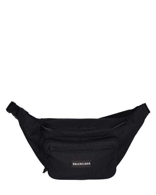 Balenciaga Black Explorer Casual Nylon Belt Bag for men