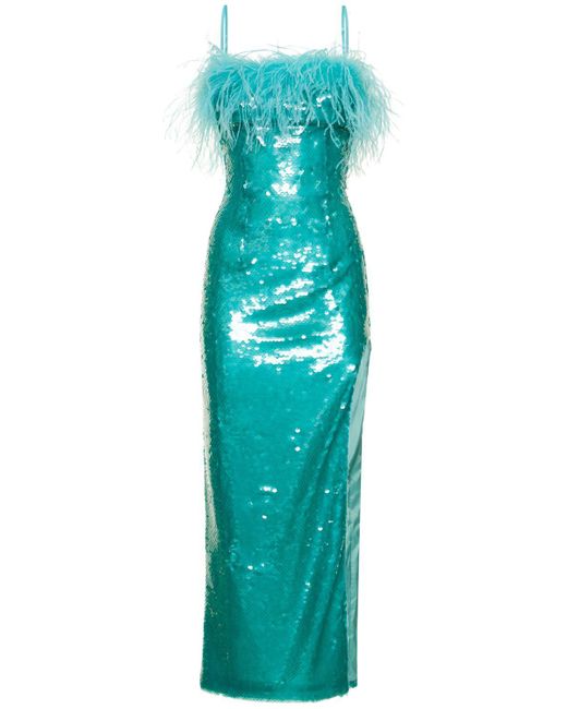GIUSEPPE DI MORABITO Blue Minikleid Mit Pailletten Und Federn