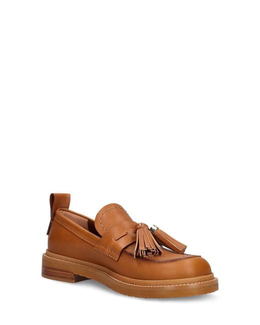 See By Chloé Brown 25Mm Skye Leather Loafers