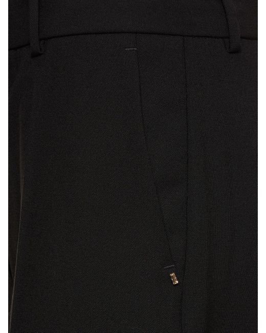 Pantalones rectos de lana stretch Sportmax de color Black