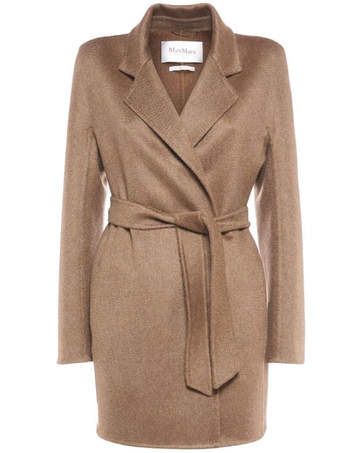 Max Mara Nemi Double Cashmere Short Coat in Natural | Lyst