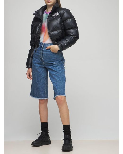The North Face Nuptse Cropped Down Jacket In Black Lyst